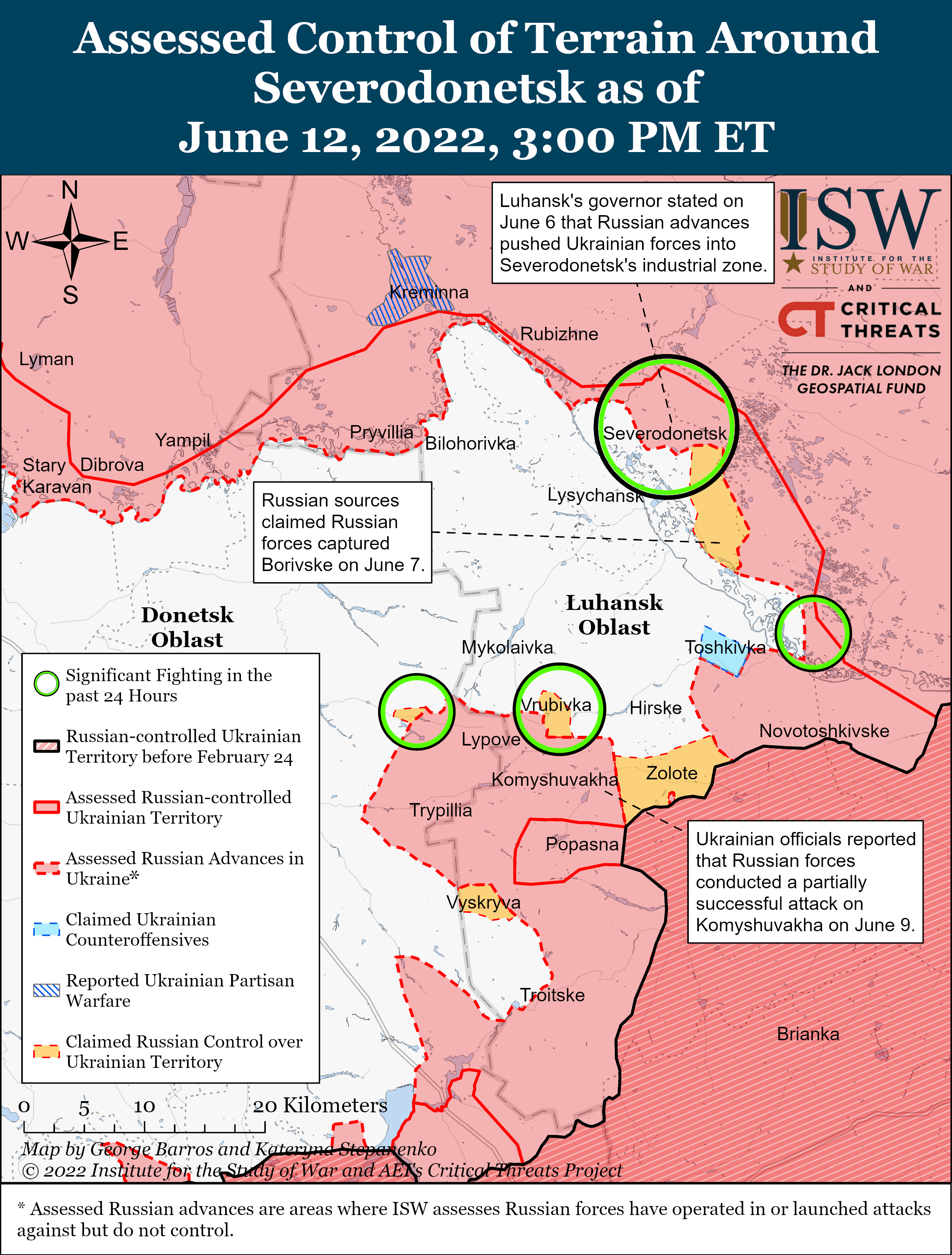 ISW Blog Russian Offensive Campaign Assessment June 12   Severodonetsk Battle Map Draft June 12%2C2022 